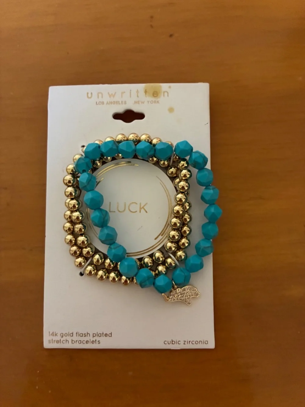 Women 14 gold flash plated stretch bracelet